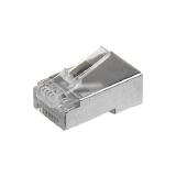 CONECTOR RJ45 DE PASSAGEM 8X8 CAT5 BLINDADO CHIP SCE