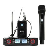 MICROFONE SEM FIO DUPLO KADOSH K492C BASTÃO E HEADSET