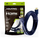 CABO HDMI 2.1 AQUÁRIO 8K 3 METROS- PONTA BANHADA A OURO