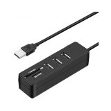 HUB USB 2.0 COM 3 PORTAS LEITOR DE CARTÃO SD E MICRO SD