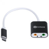 PLACA DE SOM USB TIPO C MACHO 2 P2 FEMEA FONE E MICROFONE VINIK 35707