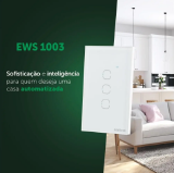 INTERRUPTOR   INTELIGENTE  WIFI  3 BOTÕES INITELBRAS EWS 1003