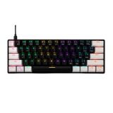Teclado Mecanico Gamdias Aura GK2 Rainbow Switch Brown Preto e Branco AURAGK2 PT BROWN BW
