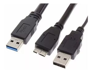 CABO USB 3.0 COM 2 SAIDAS PARA HD EXTERNO 1.5M