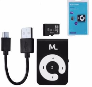 KIT MP3 PLAYER MULTILASER + MICRO SD 8GB MC300