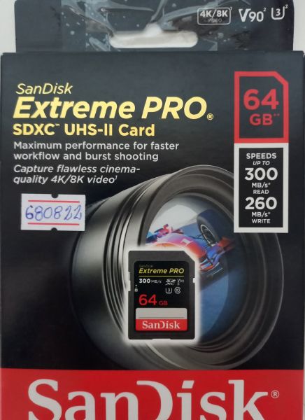 CARTAO DE MEMORIA SD 64GB SANDISK CLASSE 10 EXTREME PRO 300MB/S