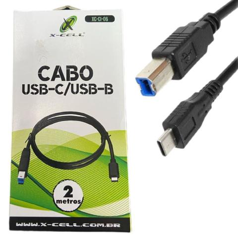 CABO USB TIPO C IMPRESSORA USB TIPO C USB-B 2M XC-CI06