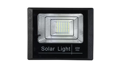 REFLETOR SOLAR LED 20W 1600 LUMENS COM CONTROLE REMOTO