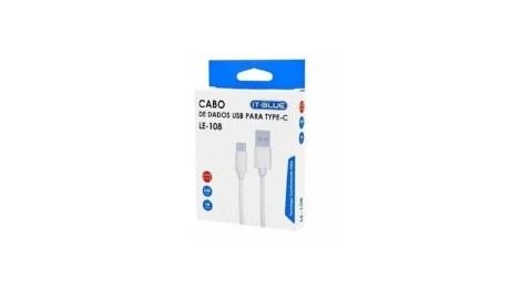 CABO DADOS USB TIPO C 1M 2.4A IT BLUE LE-108
