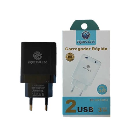 FONTE CARREGADOR TOMADA 2 USB 3.4A RENUX CAR-8033