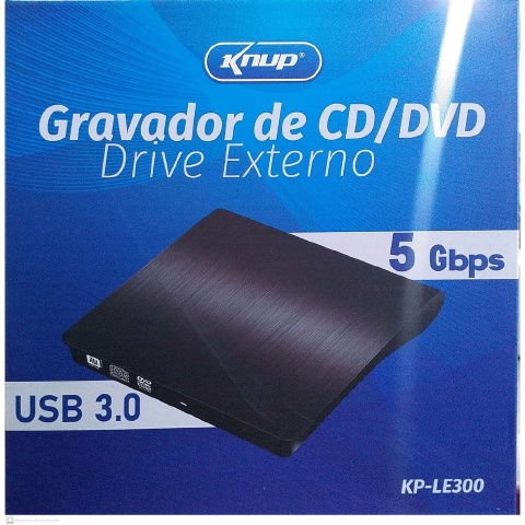 GRAVADOR DVD/CD EXTERNO USB 3.0 KNUP KP-LE300