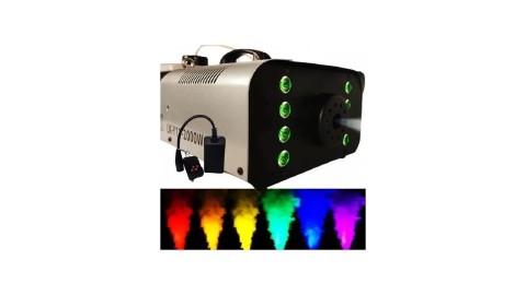 MAQUINA DE FUMAÇA 2000W 127V COM CONTROLE SEM FIO LED RGB LUATEK