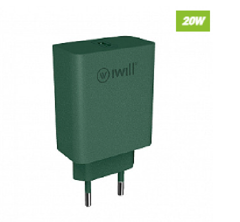 FONTE CARREGADOR CHARGE 20W VERDE IWILL TIPO C - 1925
