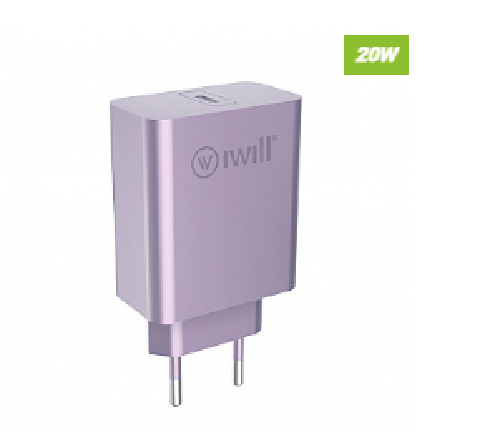 FONTE CARREGADOR CHARGE 20W LILAS IWILL TIPO C - 2017