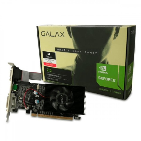 PLACA DE VIDEO 1GB GALAX GT210 64 BITS DDR3 21GGF4HI00NP