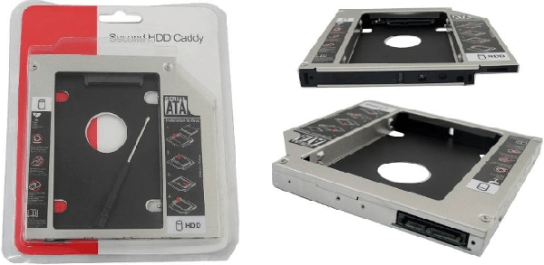 ADAPTADOR CADDY DVD PARA SEGUNDO HD OU SSD 2.5 9.5MM