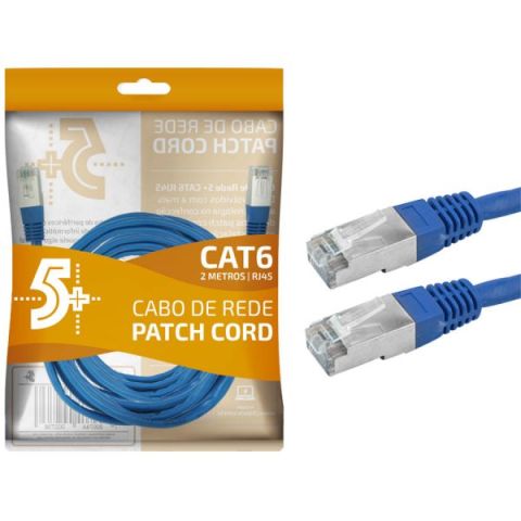 CABO REDE AZUL PATCH CORD CAT 6 CHIPSCE 2M 018-1087