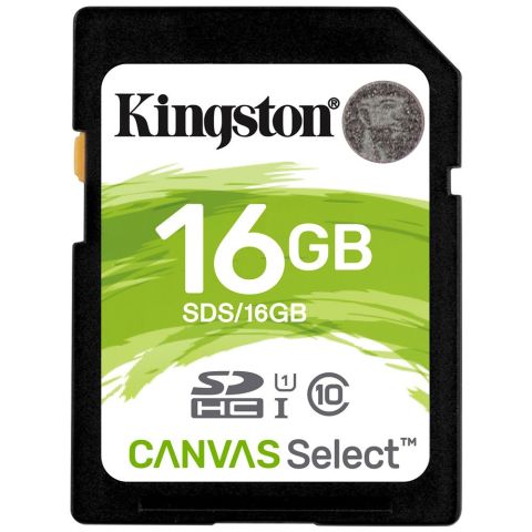 CARTAO DE MEMORIA SD KINGSTON 16GB CLASSE 10 CANVAS - 16GB