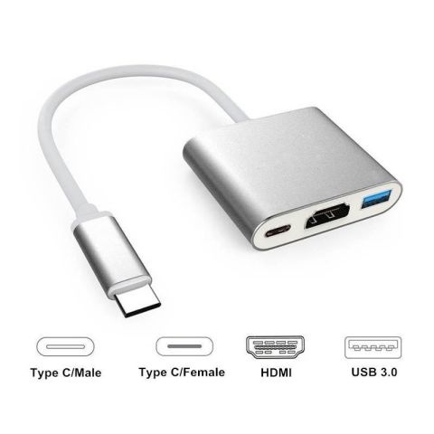 CONVERSOR ADAPTADOR USB TIPO C X HDMI FEMEA / USB 3.0 LT-165
