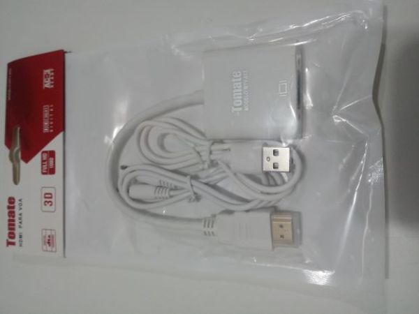 CONVERSOR HDMI M X VGA F COM AUDIO + ALIMENTAÇAO USB TOMATE MTV-603