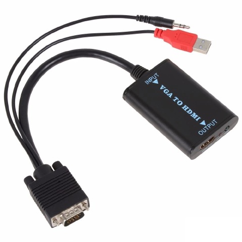CONVERSOR VGA M PARA HDMI F ALIMENTACAO USB PRETO LT-VH01