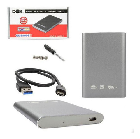 CASE HD 2.5 SATA USB TIPO C DX-2531C