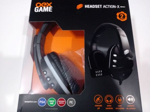 FONE DE OUVIDO HEADSET GAMER P3 PS4 / XBOX ONE / PLAY 4  ACTION-X OEX HS211