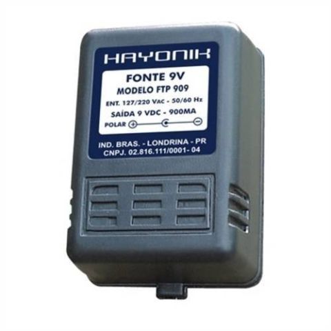 FONTE USO GERAL HAYONIK FTP-909 C-9VDC 900MA PLUG P4