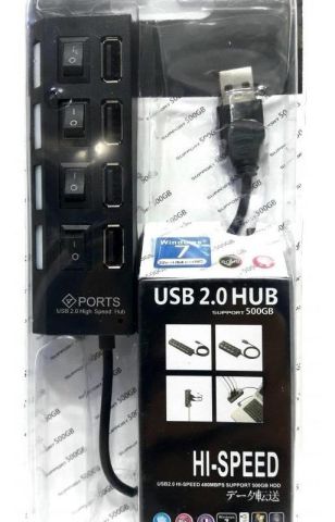 HUB USB 4 PORTAS 2.0  COM CHAVE  HI-SPEED