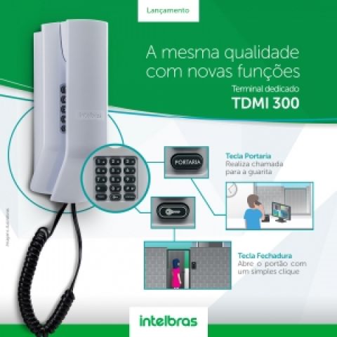 MONOFONE INTERFONE INTELBRAS COM TECLADO TDMI300 BRANCO