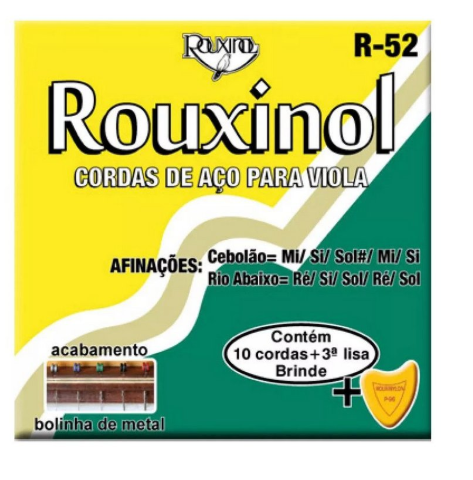 JOGO DE CORDAS PARA VIOLA AÇO ROUXINOL R-52