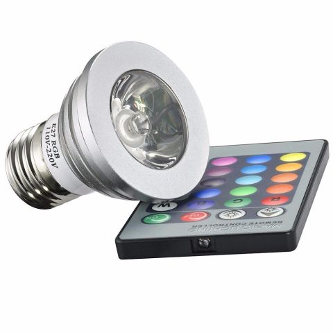 LAMPADA LED 20W-3W RGB COLORIDA COM CONTROLE