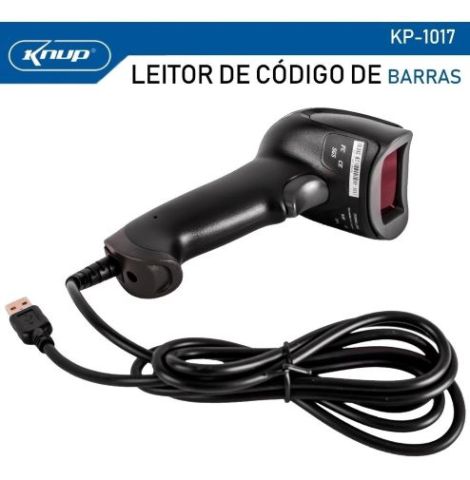 LEITOR DE CODIGO DE BARRAS COM FIO KNUP USB KP-1017