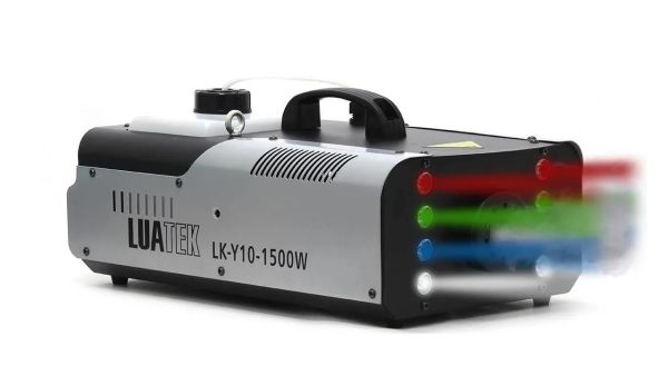 MAQUINA DE FUMAÇA 1500W BIVOLT COM CONTROLE LED RGB LUATEK