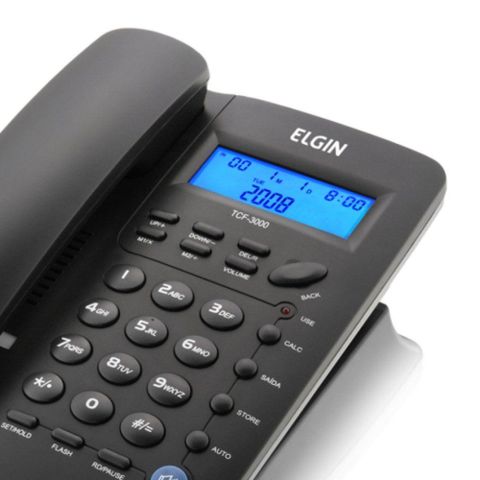 TELEFONE COM FIO E IDENTIFICADOR ELGIN TCF-3000 PRETO