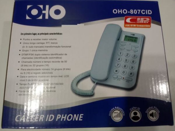 TELEFONE COM FIO OHO COM IDENTIFICADOR DE CHAMADAS OHO-807CID