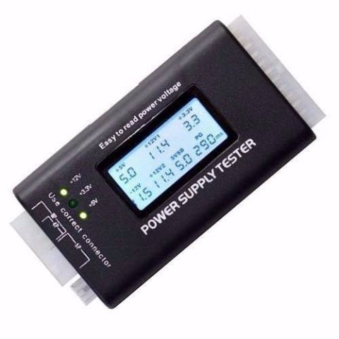 TESTADOR FONTE DIGITAL LCD ATX 20/24 PINO SATA