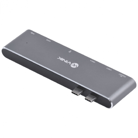 HUB USB TIPO C 7 EM 2 ( 2USB 3.0 / 1 LEITOR CARTAO SD/TF / 1 HDMI / 1 THUNDERBOLT / 3 POW VINIK HC-72